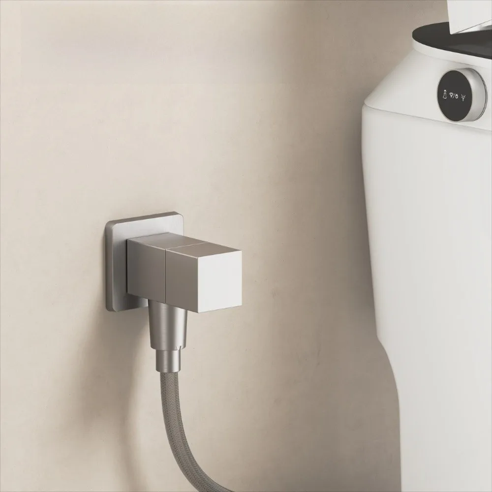 Válvula angular durável de 1/2 prata/preta, válvula triangular de latão sólido, válvula de enchimento quadrada, melhoria da casa