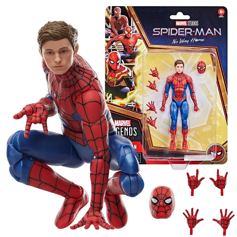 Spider-Man Actionfigur Tom Holland No Way Home Legends 6 Zoll Spielzeug Bewegliche Gelenke Austauschbarer Kopf Statue Modell Puppe Spielzeug Geschenk