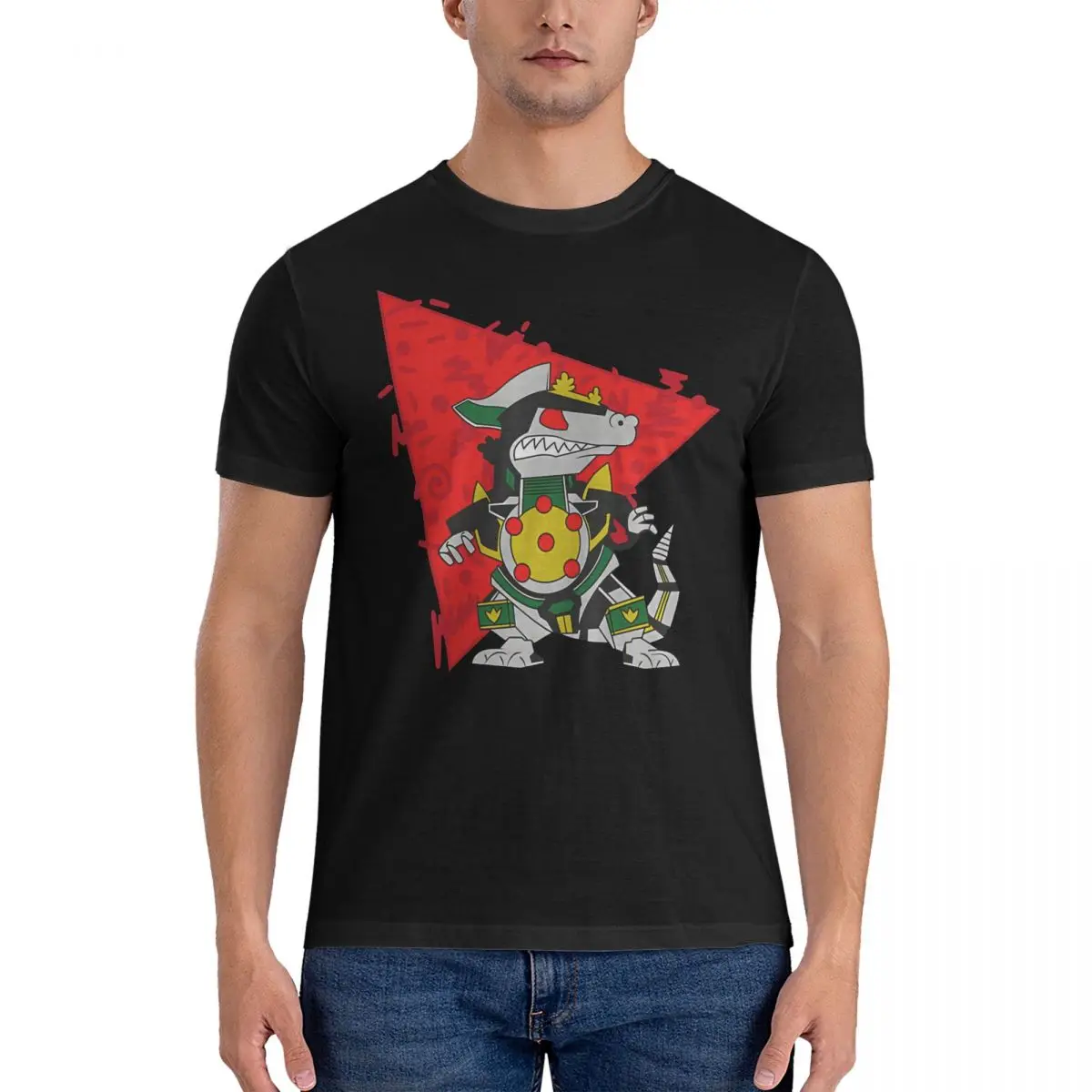 Reptar Megazord Men T Shirt Rugrat Casual Tees Short Sleeve Round Neck T-Shirt Cotton 6XL Clothing