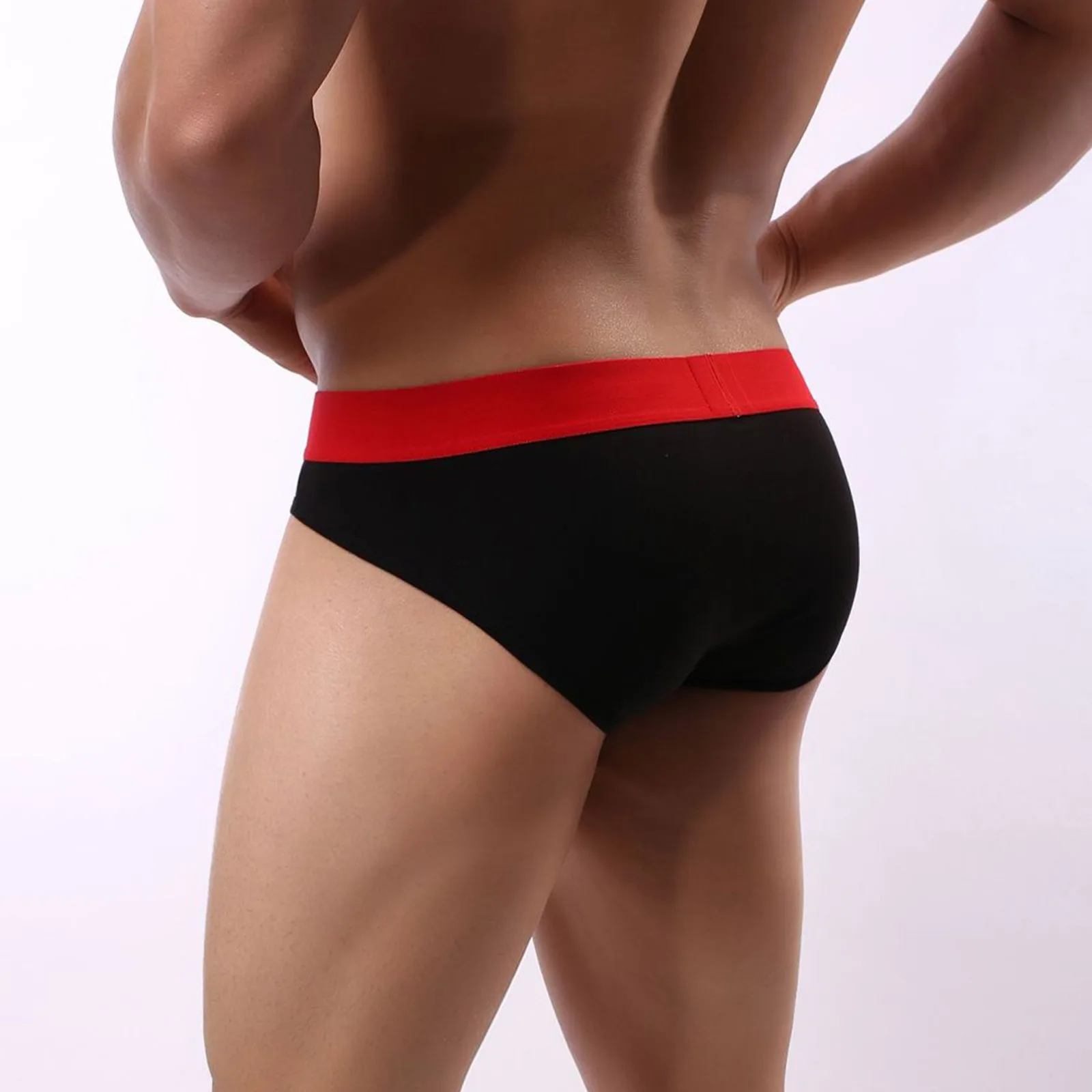 Slip da uomo a vita bassa intimo cotone gioventù Sexy classico Trend lettera stampata Splicing slip solidi comode mutandine traspiranti