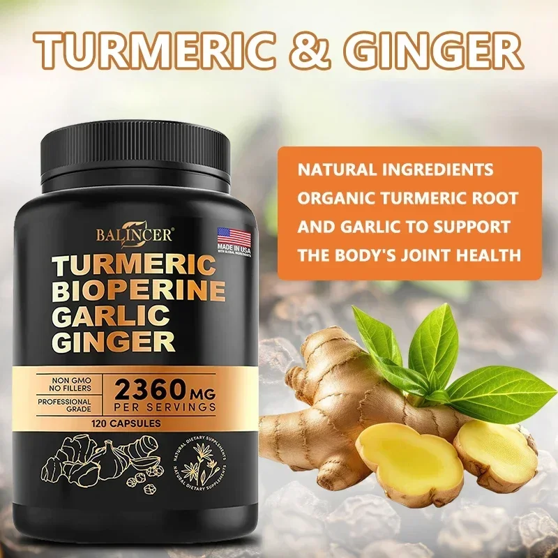 4-in-1 Extra Strength Turmeric Capsules - Sports Flexibility & Comfort, Promote Joint Health, for Men, Women & The Elderly