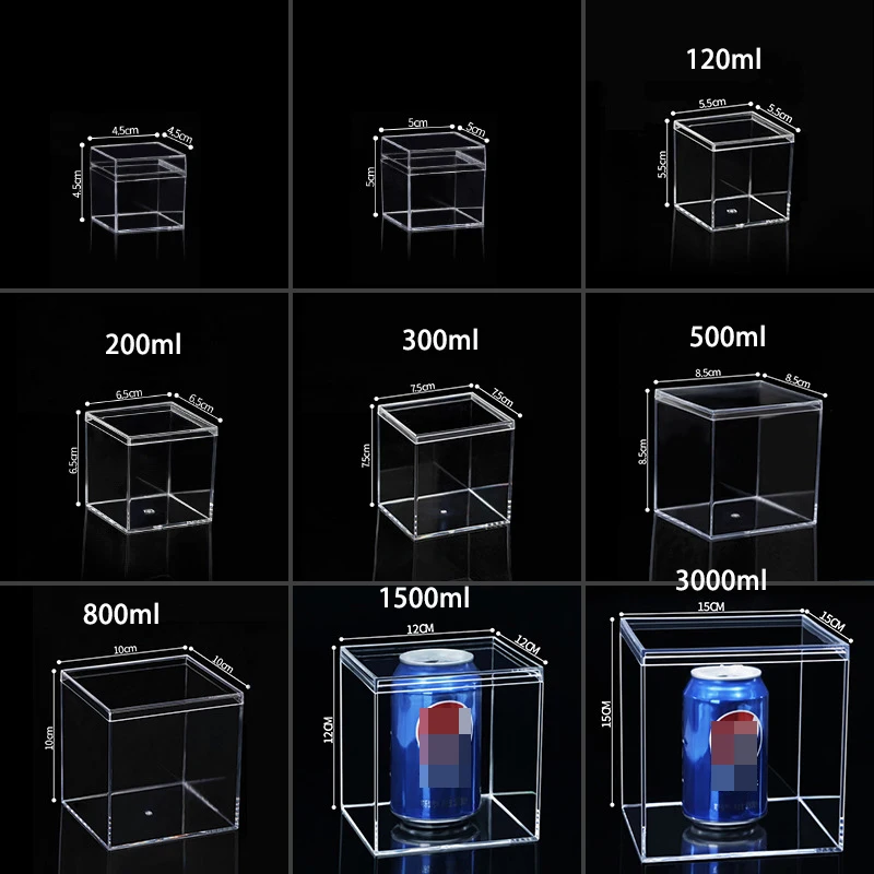 Transparent Acrylic Boxes With Cover Plastic Organizer Gift Packing Box Food Candy Storage Container For Home Figure Toy Display