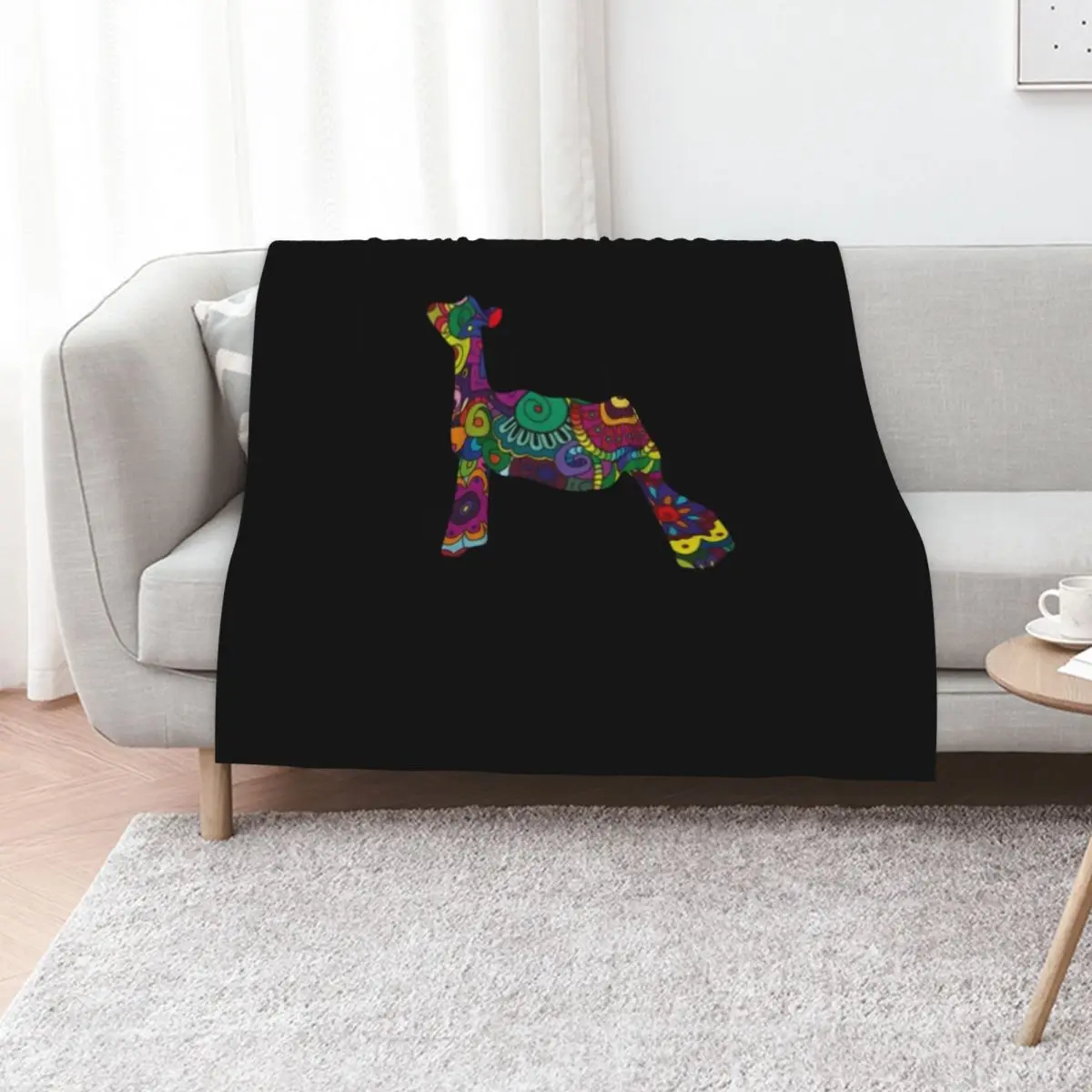 70s Floral Lamb, Livestock Show, Show Lamb Design Throw Blanket Sofas Cute Plaid Hairys Moving For Baby blankets ands Blankets