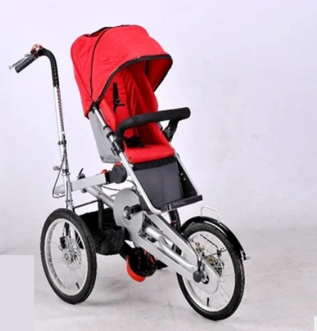 Foldable mother and baby bike stroller