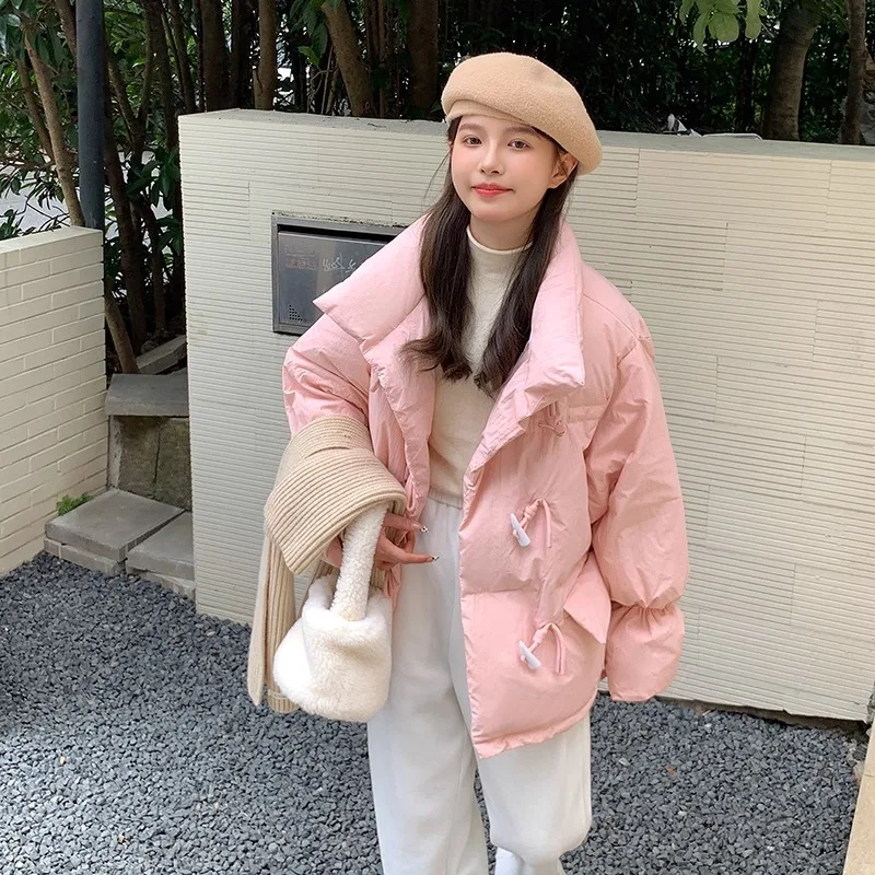 

Cotton Jacket Women's 2025 New Winter Coat Milk Whisper Down Cotton Coat Student Horn Button Cotton Coat