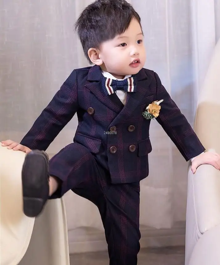 Newborn Baby Boys 1 Year Birthday Suit Kids Purple Beautiful Photograph Suit Children Formal Wedding Performance Party Dress