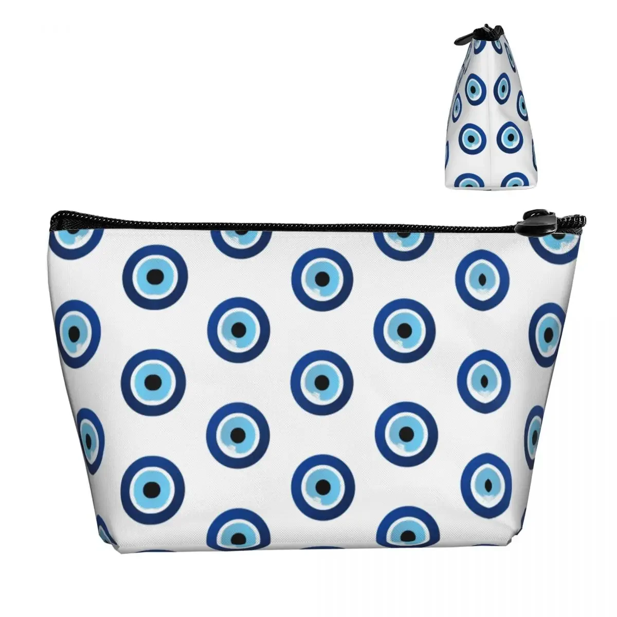 Kawaii Greek Evil Eye Hamsa Travel Toiletry Bag for Women Nazar Amulet Boho Charm Makeup Cosmetic Bag Beauty Storage Dopp Kit