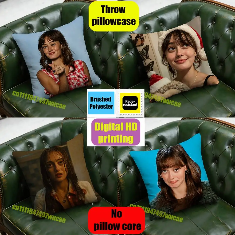 For Ella Purnell British Actress Throw Pillow Case 45cm 30cm 50cm Sofa Custom Square Pillowcase Cushion Cover