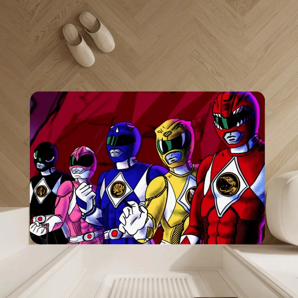 Cartoon P-Power R-Rangers Floor Mat Anti-Slip Bathroom Kitchen Bedroom Living Room Entrance Rug Home Decor