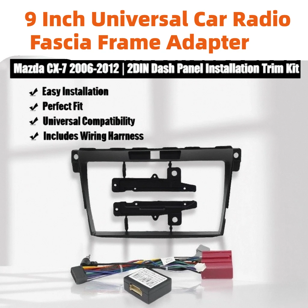 

9-дюймовый универсальный автомобильный радиоприемник, адаптер рамки для Mazda CX-7 2006-2012 2DIN, комплект отделки панели приборной панели