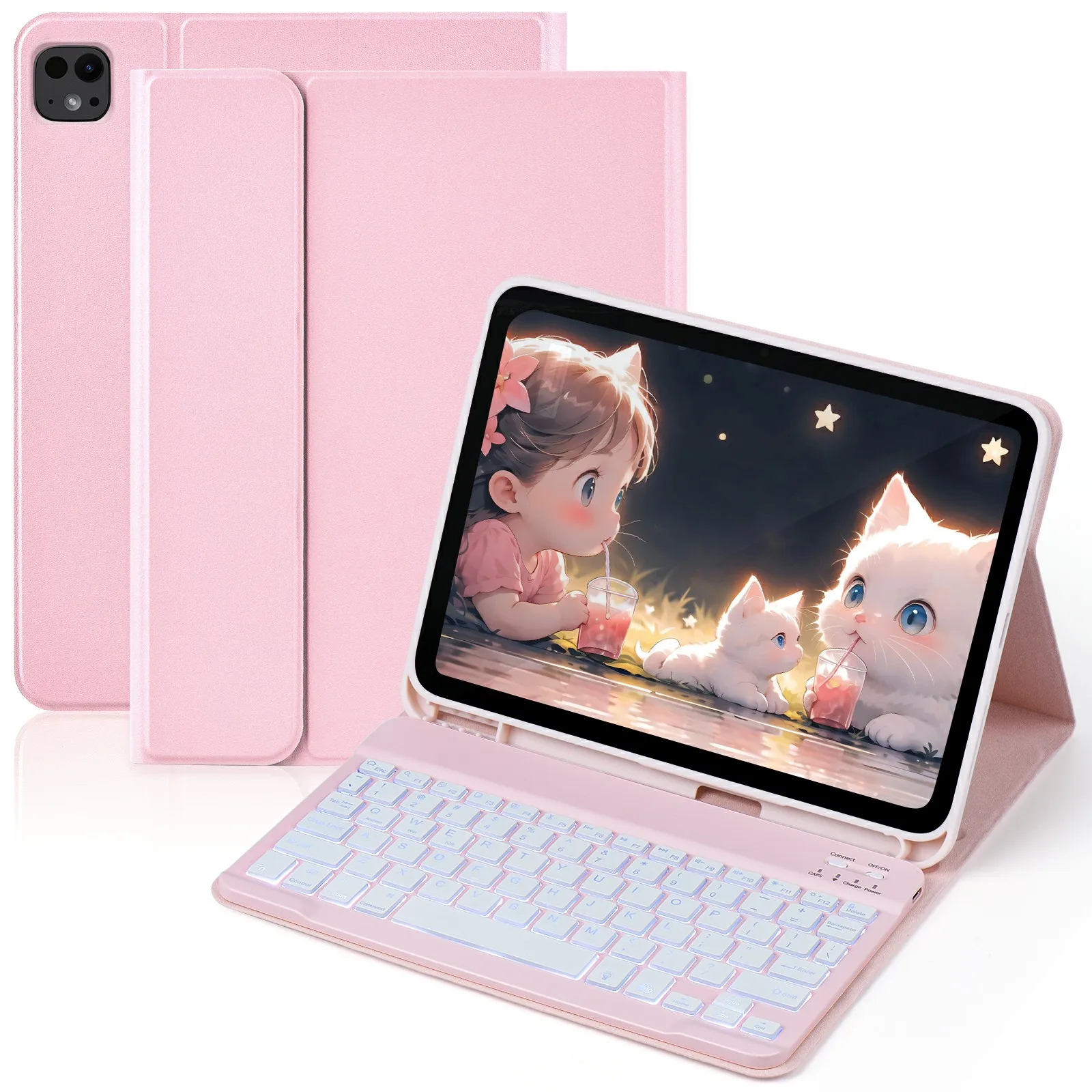 

SK-1109D Leather Tablet Case with BT Keyboard For iPad Air 11 (2025) / (2024) / Pro 11 (2022) / (2020) / Air (2022) /