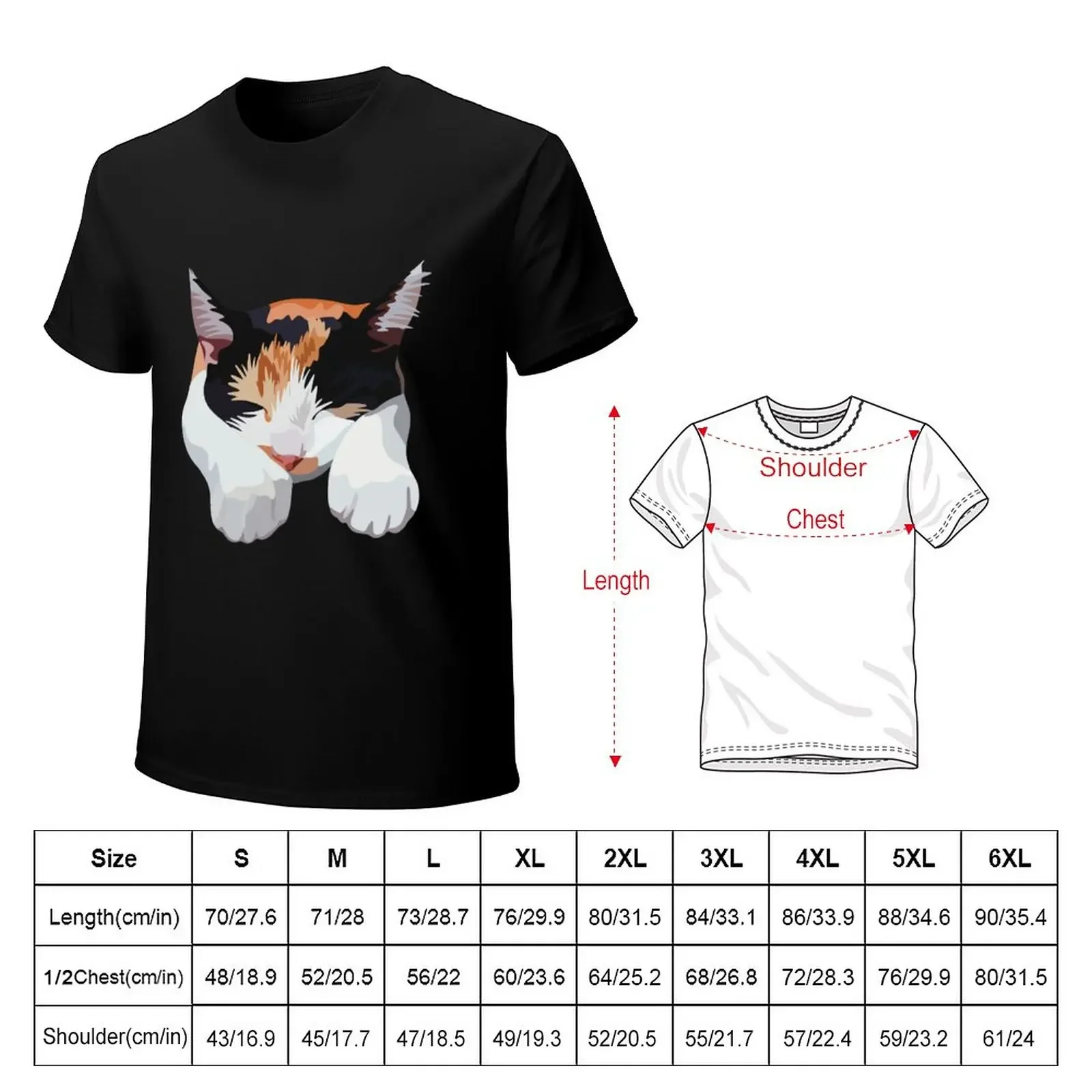 Calico Cat - Digital art T-Shirt korean fashion new edition oversizeds t shirts for men cotton