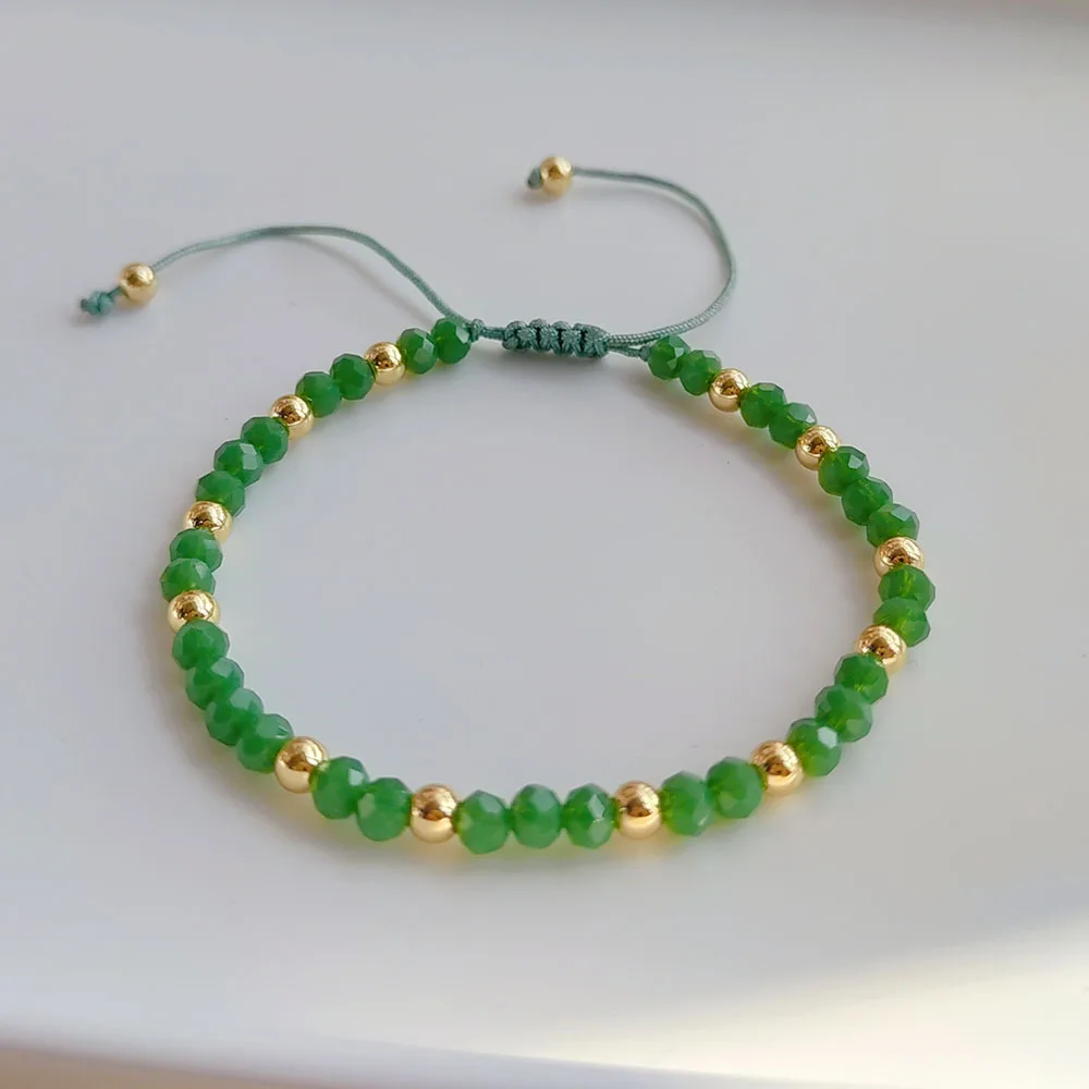 Multi-Color Crystal Beaded Bracelets wholesale Fashion Jewelry Strand Bracelet for Women Adjustable Pulseras Mujer Moda