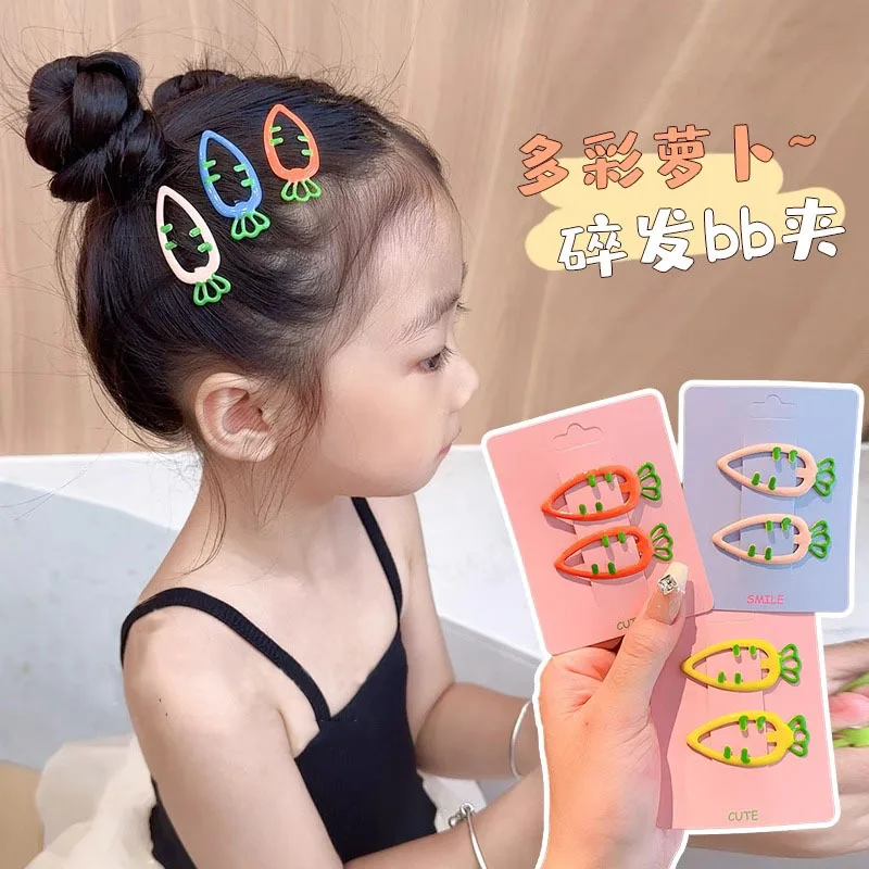 4pc Kroean Cute Carrot BB Hairpin Hair Side Clips for Girls Women Kids Childs Vintage Hairgrip Crab for Gift Hair Accessories