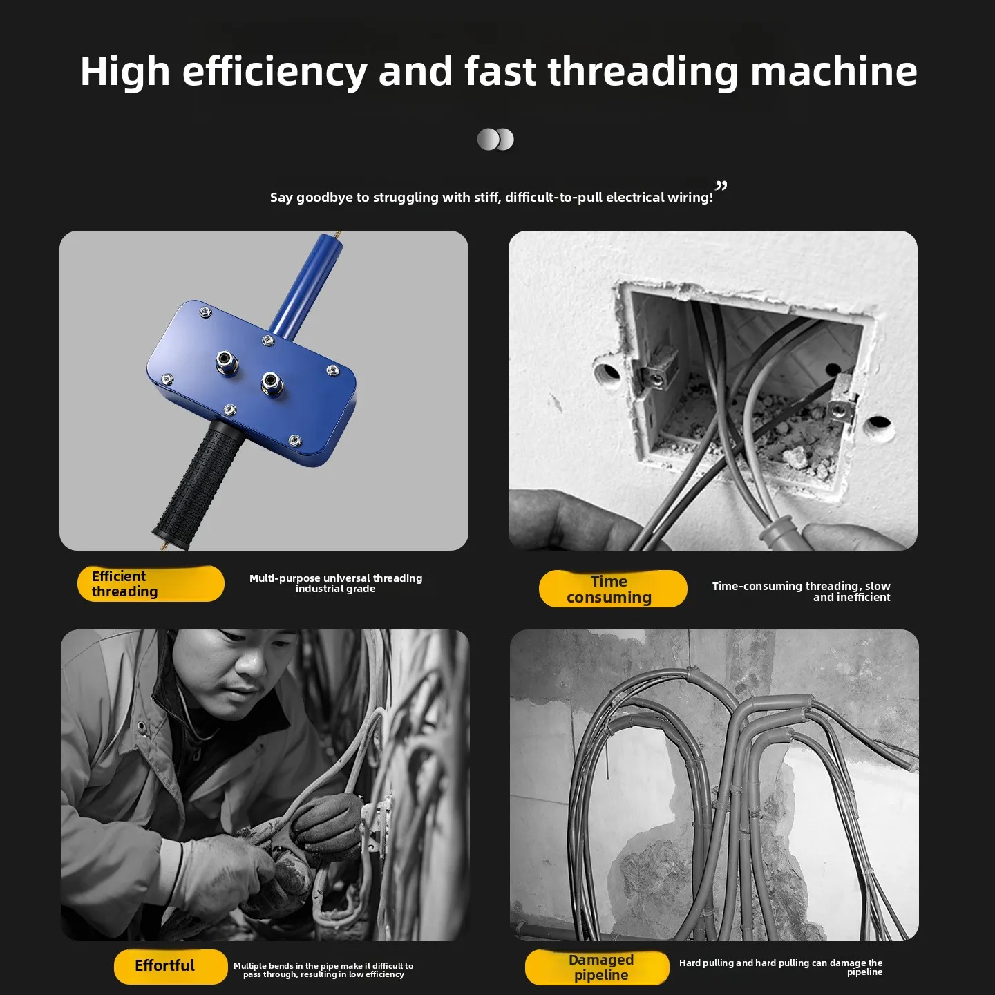 

Portable All-in-One Pipe Bender & Threader, Heavy-Duty Industrial Electric Tool for Construction Engineering