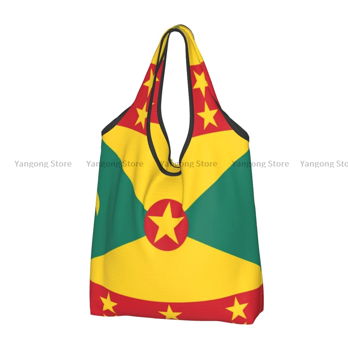 Foldable Shopping Bag Grenada Flag Tote Folding Pouch Handbag Convenient Travel Grocery Bag