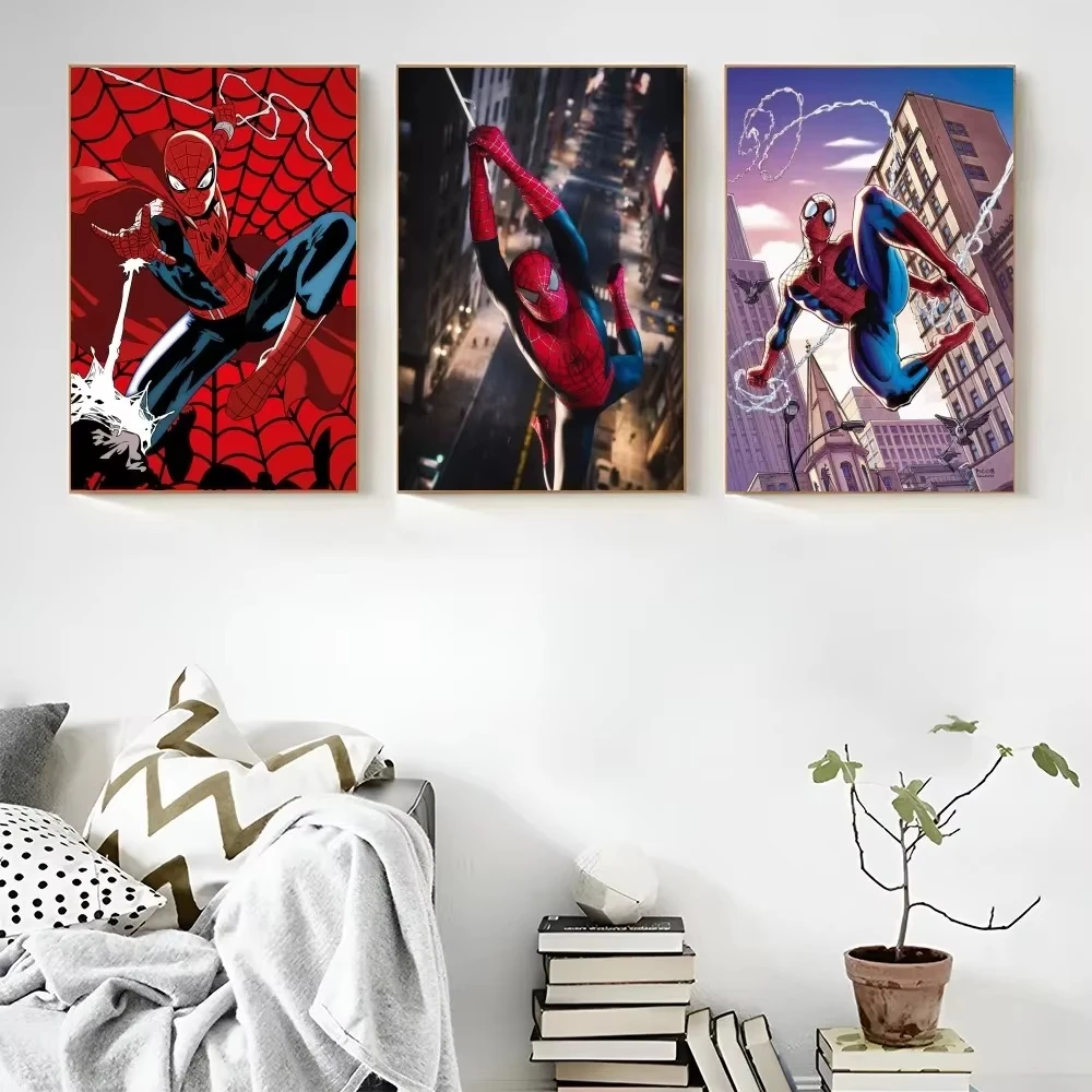 ملصق فني جداري لفيلم مارفل سبايدرمان الكلاسيكي الخارق المنتقمون ديكور المنزل قماش صورة يطبع عمل فني جدارية طباعة هدية