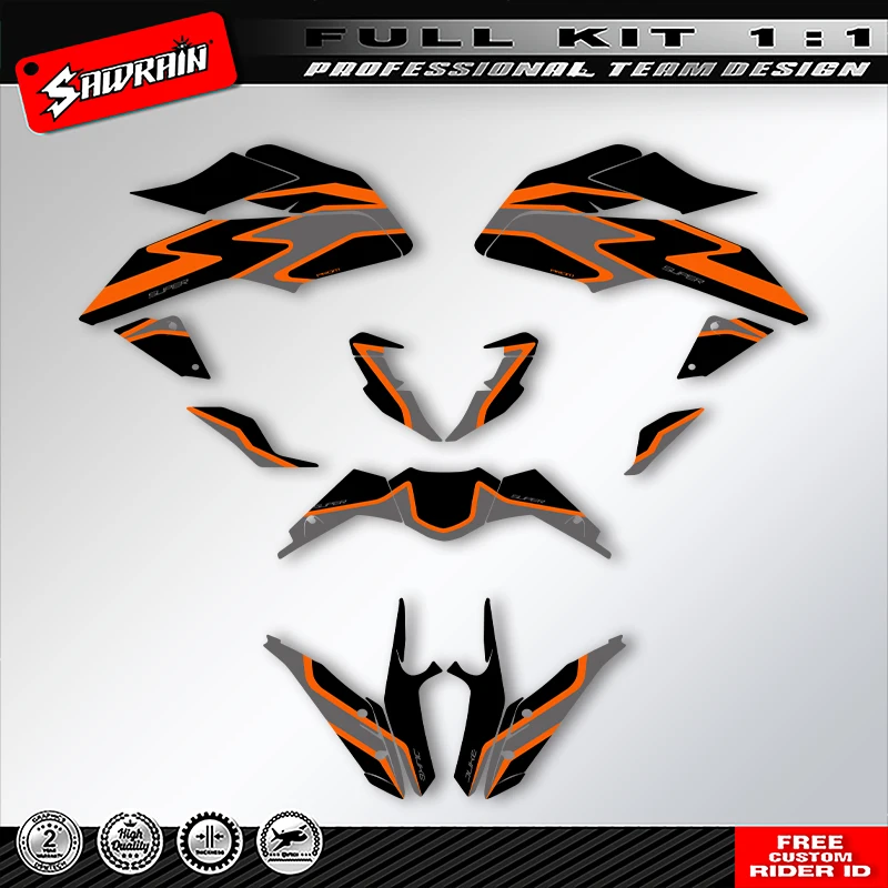 

Sawrain Motorcycle Graphics Backgrounds Decals Stickers Kit Number Name Custom For KTM DUKE 125 390 2017 2018 2019 2020 013
