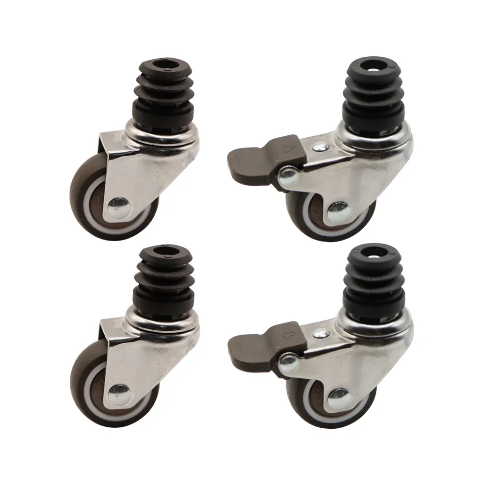 4Pcs Furniture Swivel Casters M8 Threaded Stem 1.5