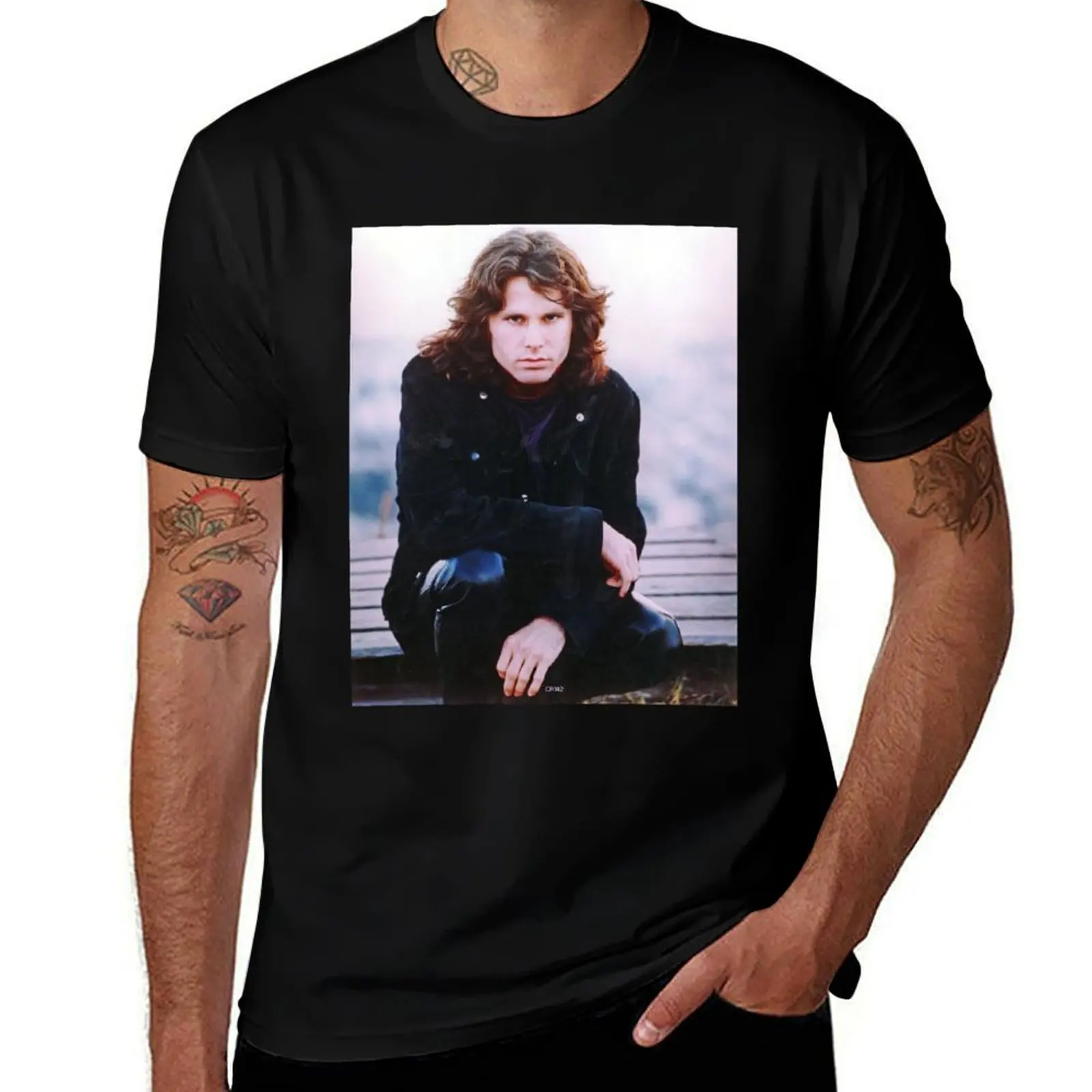 

jim morrison art T-Shirt cotton t shirts man 100% t shirt man casual T-Shirt