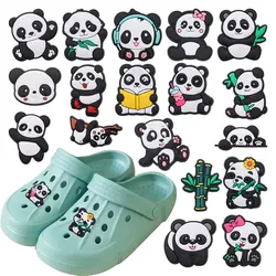 18Pcs Animal Cartoon Panda PVC Sandals Shoes Charms Accessories Clogs Boys Girls Garden Shoe Buckle Decoration Fit Birthday Gift