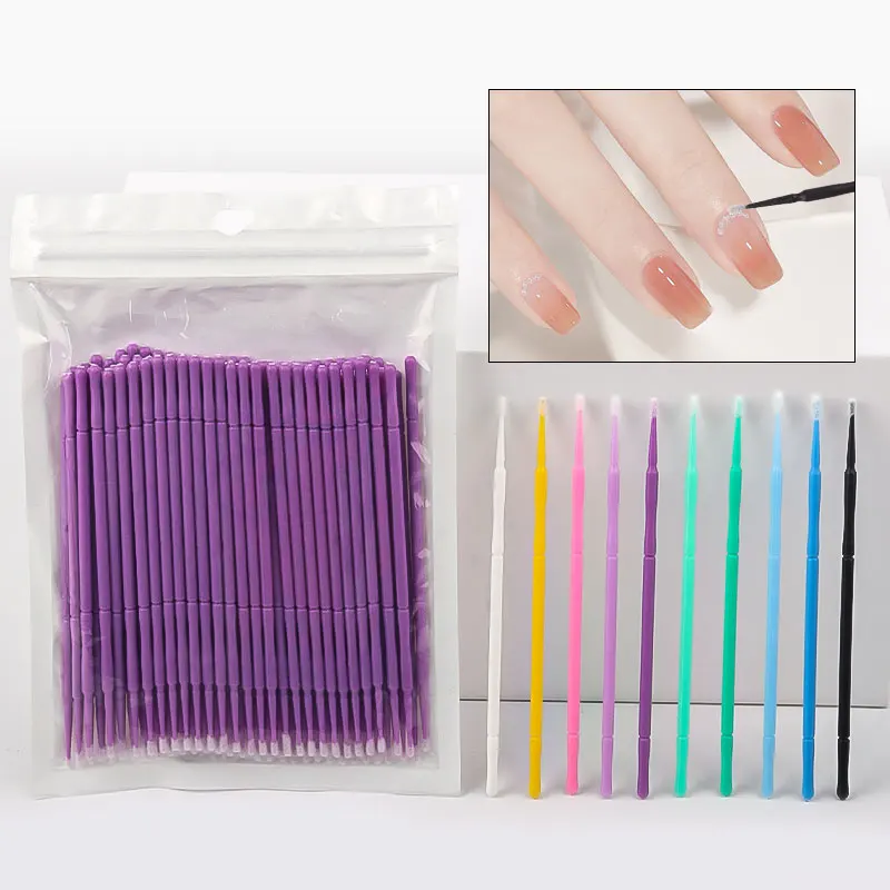 100 قطعة المتاح رمش فرشاة نظيفة لاش تمديد مايكرو فرشاة الحاجب مشط عصي الماسكارا قضيب فرشاة صغيرة أدوات ماكياج