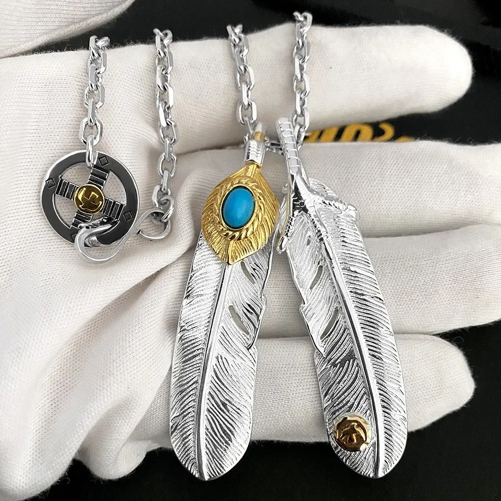 

Takahashi Goro's Angel's Wish Double-Angle Chain Pendant Necklace Japanese-Style Distressed Vintage Retro Trend Versatile