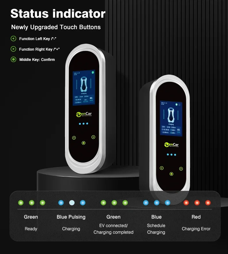 Zencar 32A 1phase EVSE GBT Portable EV Charger Mobile Car Charger GB/T with Temperature control Adapters