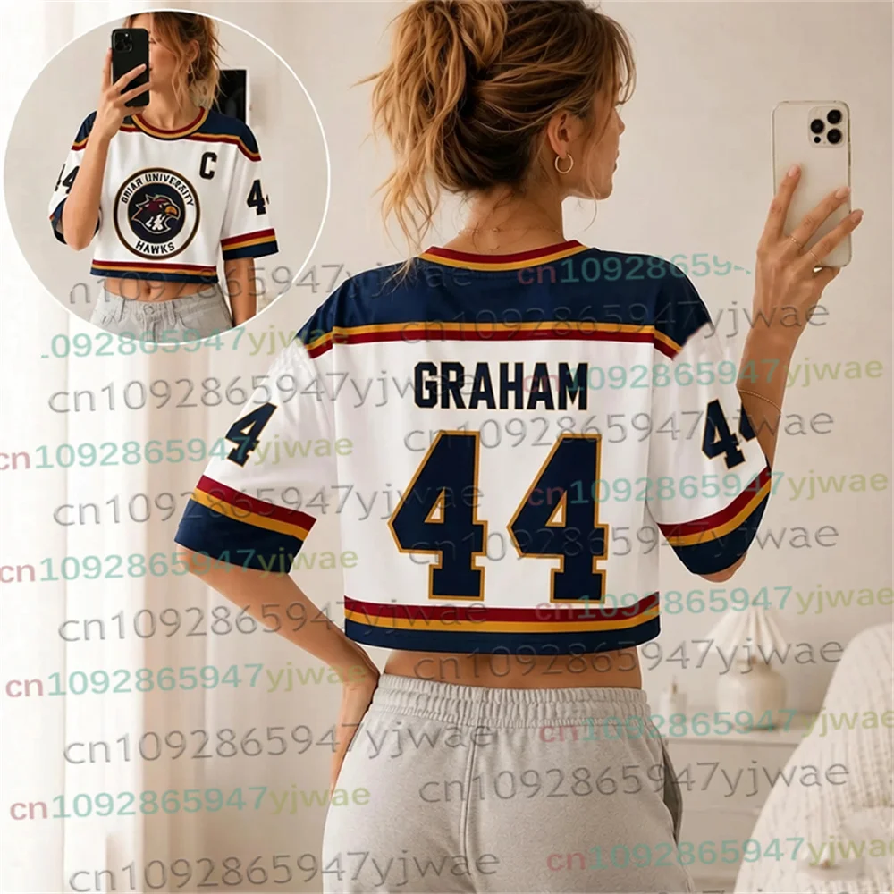 Off-Campus Briar University Hockey-Trikot Graham 44 22 DI LAURENTIS 66 Sport Casual T-Shirt Herren Damen Trikot Top Crop Tee Top – Detail 4