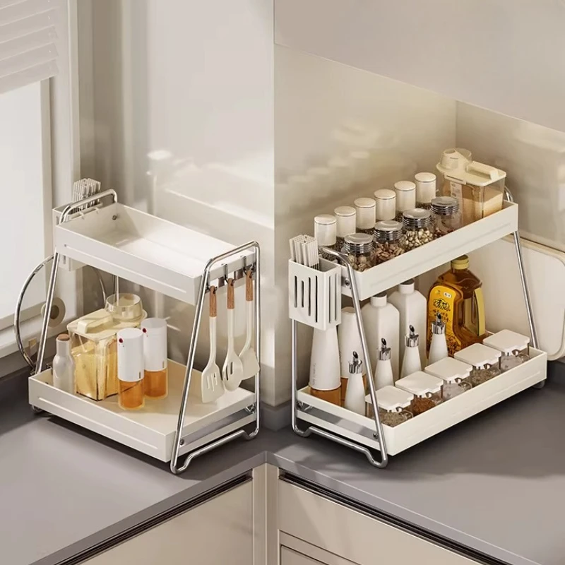 

Многофункциональный органайзер для кухни из нержавеющей стали 33/43 см: подставка для приправ, держатель для палочек, органайзер для ножей и банок