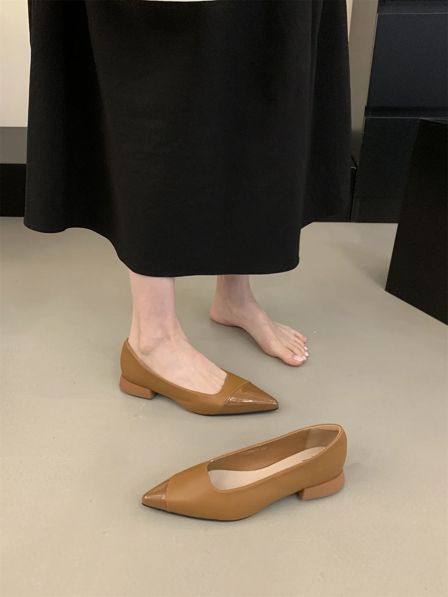 Franse Puntschoen Damesschoenen 2023 Lente Nieuwe Elegante Lage Hakken Patchwork Zomer Slip-On Vrouwen Dagelijkse Schoenen zapatos Mujer