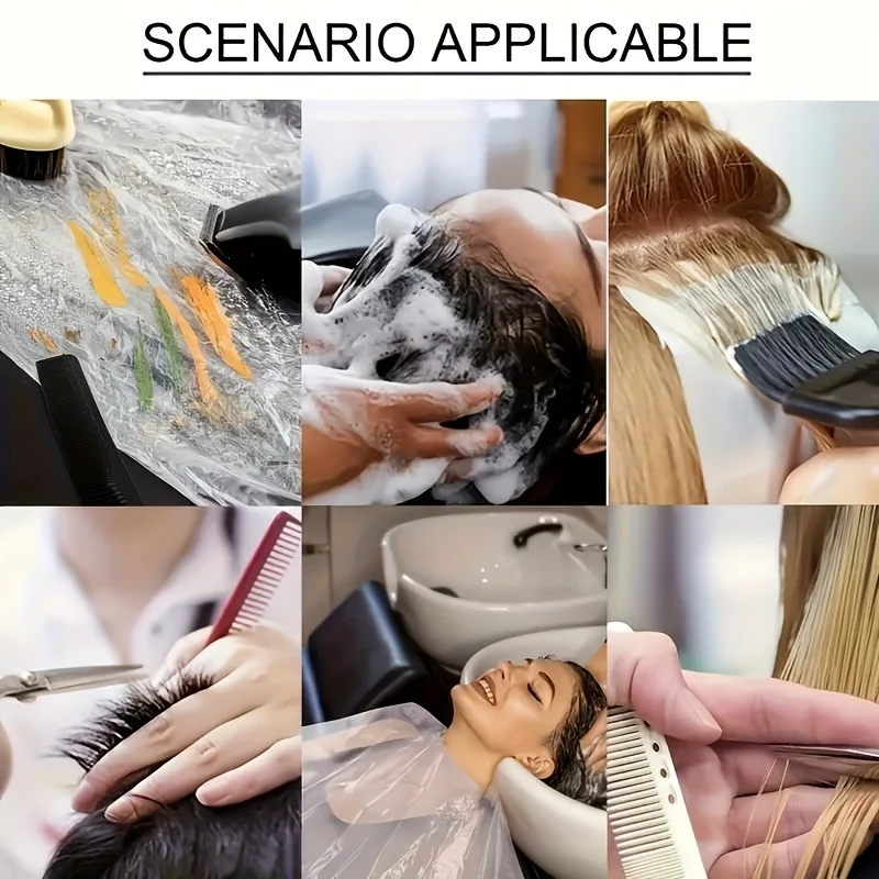 20Pcs Disposable Hair Salon Cape, Transparent Plastic, Suitable For Hair Coloring, Perming, Haircuts, Hairstyling, And Washing - view 4