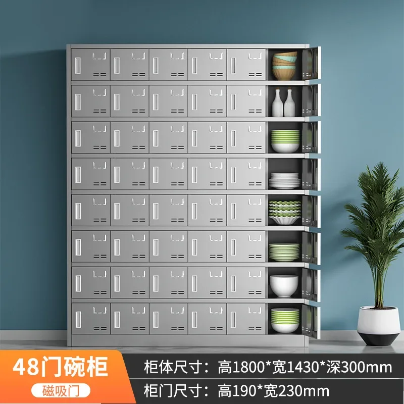 A  Stainless steel tableware, cupboard, multi-door locker, restaurant, chopsticks, lunch box, pantry cabinet
