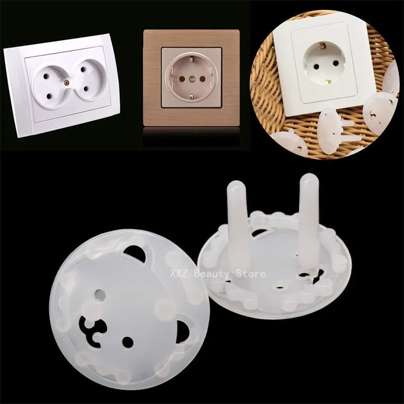 10/20/50/100PCS EU Plug Baby Safety Child Electric Socket Outlet Protection Security Two Phase Safe Lock Cover Kids Sockets