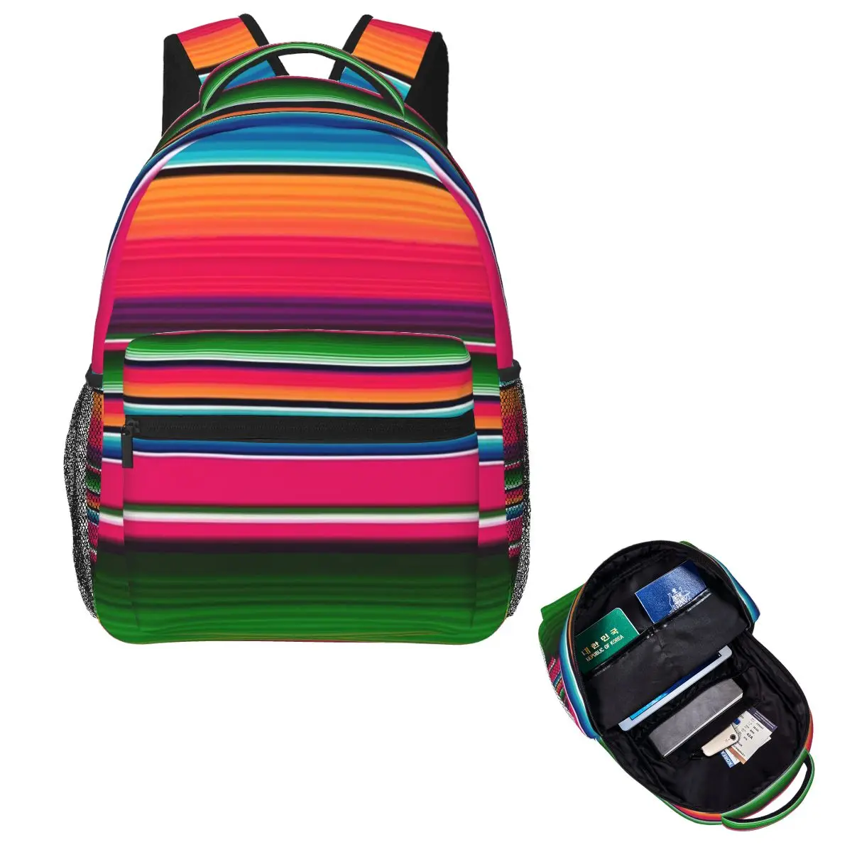 

Мексиканское одеяло, полосатый рюкзак Fiesta Serape, Лидер продаж, рюкзак большой емкости, детская сумка для книг, школьная сумка, сумки на плечо
