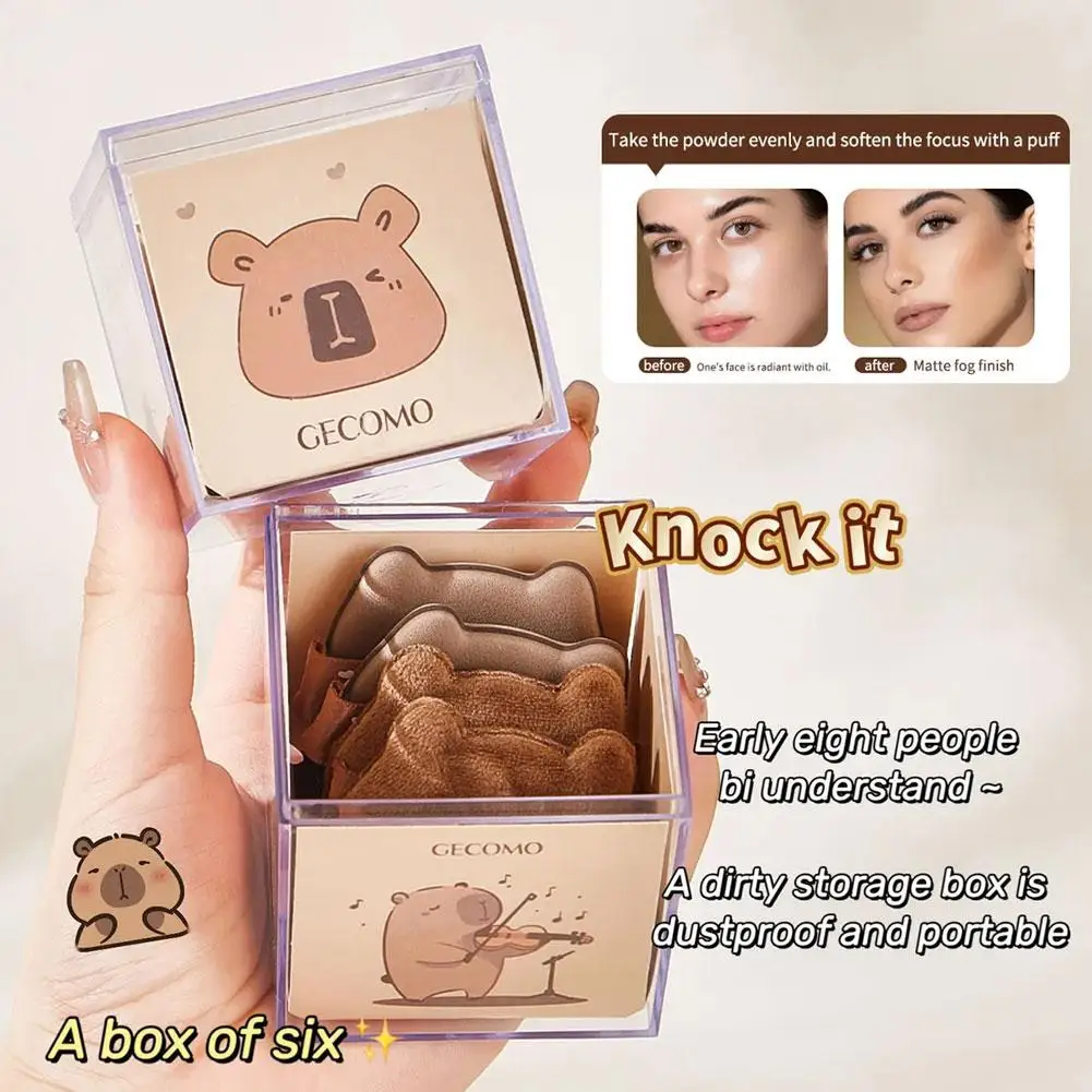 Huidvriendelijke Capybara Poederdons Mini Super Zacht Droog Kussen Duim En Draagbare Bladerdeeg Gereedschap Droog Gebruik Nat Gebruik Lucht Make-up D6A7