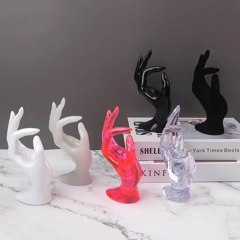 Espositore per Gioielli a Forma di Mano, Modello Mano Ok, Supporto per Bracciali e Anelli, Espositore per Gioielli e Accessori Artistici