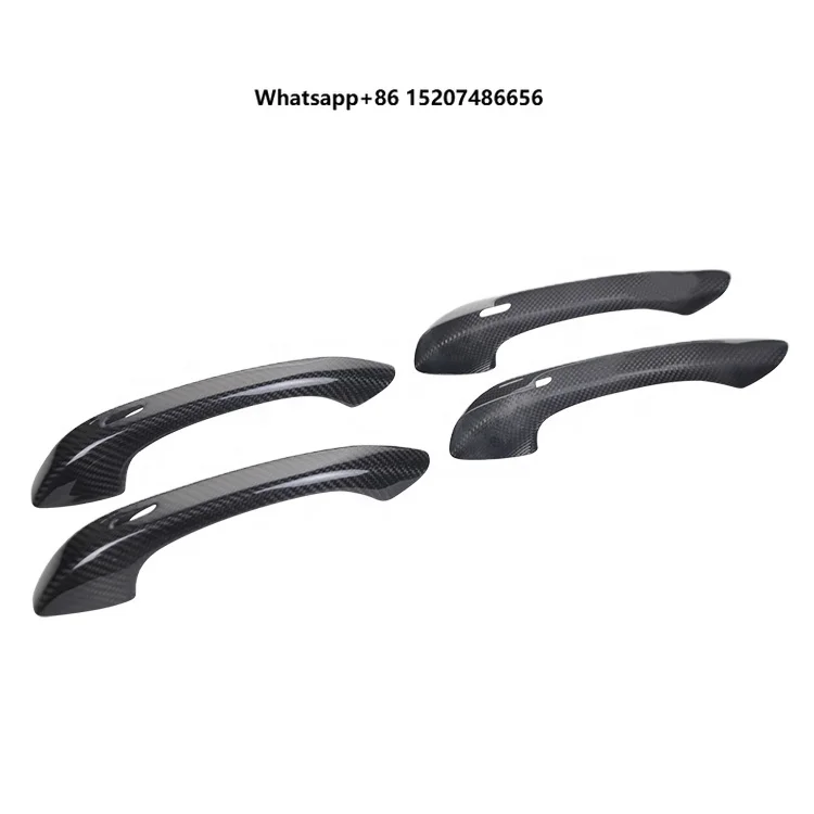 For  Real Carbon Fiber Door Handle Cover Outside Door Decoration Cover Trim 4pcs 2018