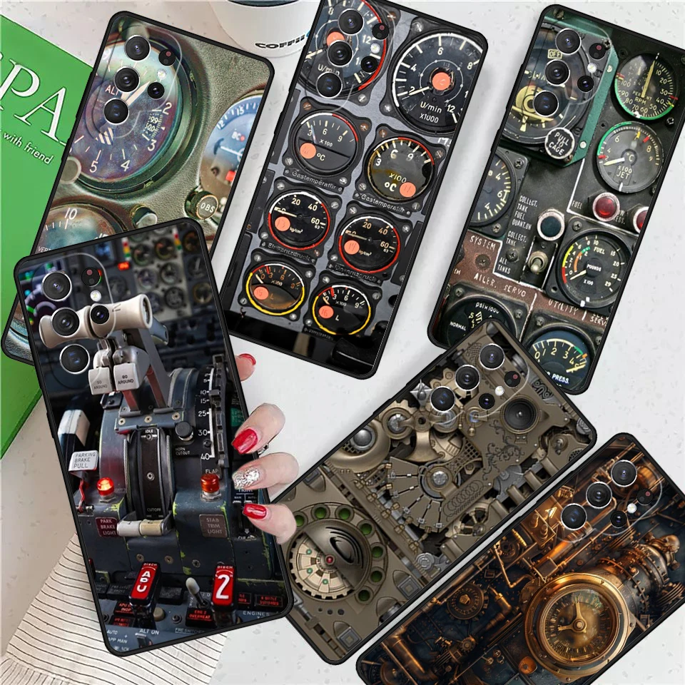 

Aviation Aeroplane Helicopter cockpit Instrument For Samsung Galaxy S24 Ultra S21 S22 S8 S9 S10E Note 20 Plus FE S23 Phone case
