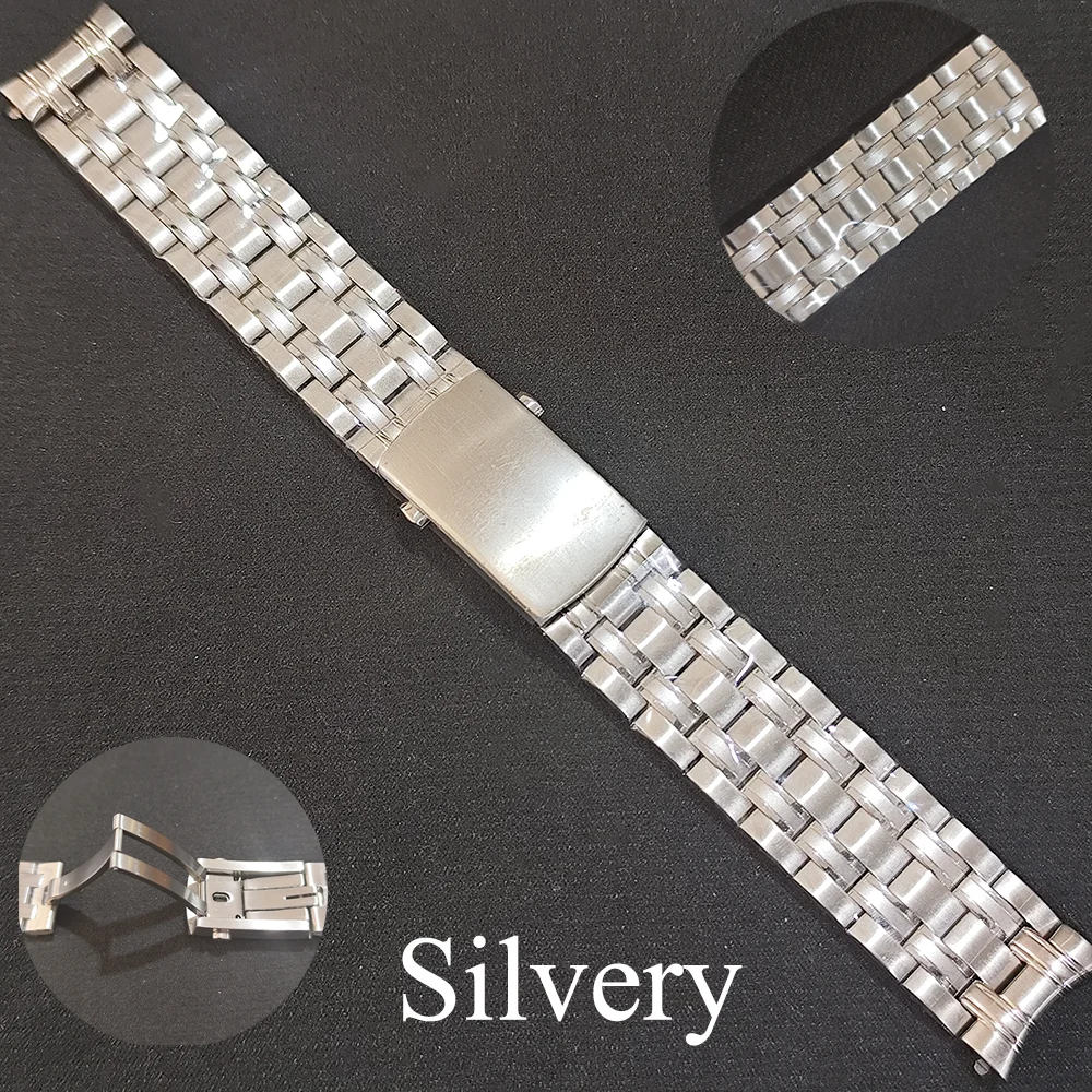 20mm Stainless Steel Watch Starp Suitable For NH35 Movement Men 's Watches Case Accessory Folding safety buckle Band Wristband