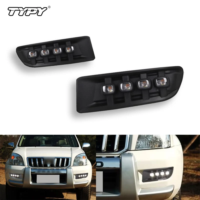 

TYPY 2 шт. DRL для Toyota Prado 120 Land cruiser LC120 FJ120 2003 2004 2005 2006 2007 2008 2009 светодиодные дневные ходовые огни поворот si