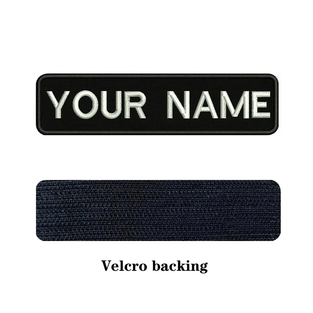 10X2.5cm Embroidery Custom Name Text Patch Stripes Badge Iron On Or  Patches BR-01A