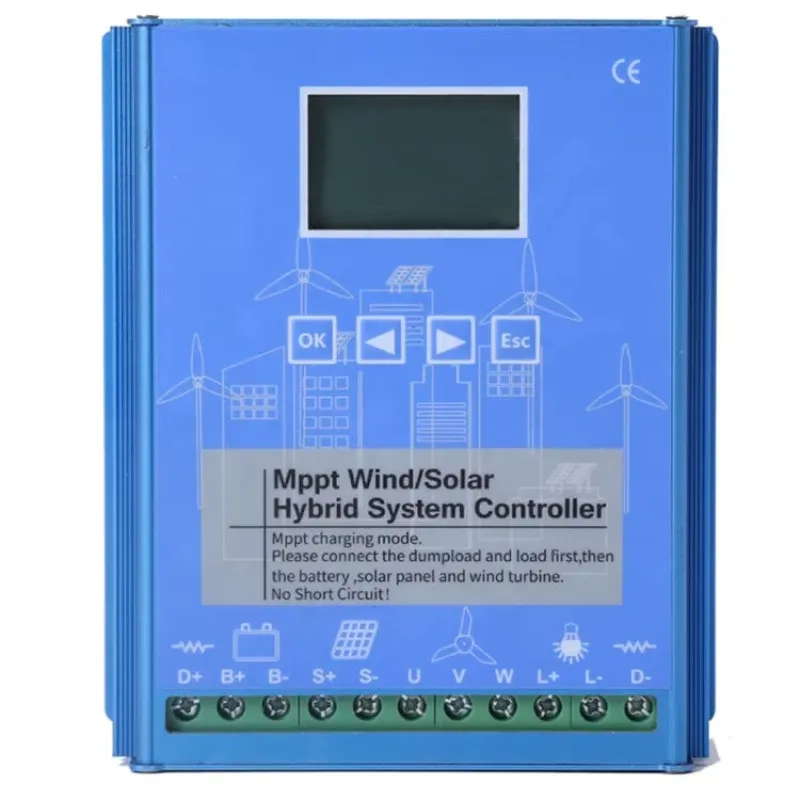 

MPPT Wind and Solar Hybrid Charge Controller with boost Function 500w 800w 1200w Risk Control Controller 48V