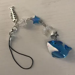 summer shark charm keychain phone charm handmade