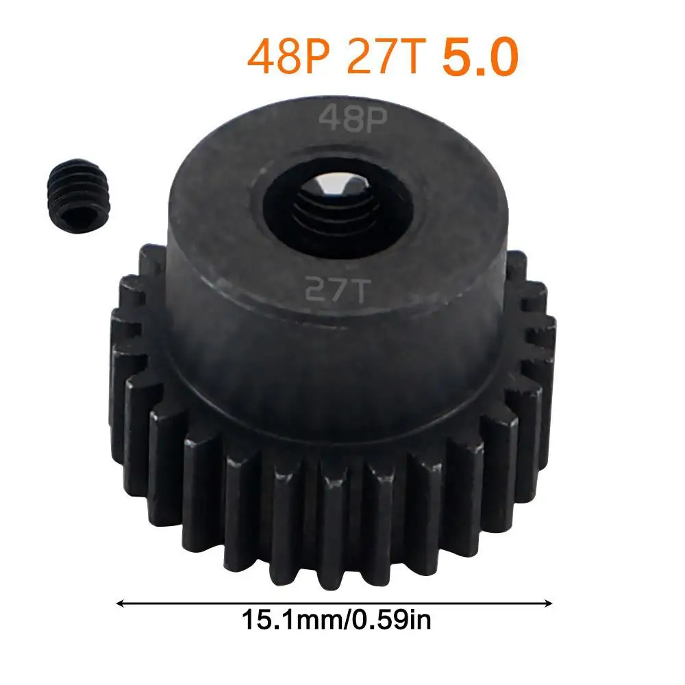48p 5mm 16t 17t 18t 19t 20t 22t 24t 25t 28t Zwart Stalen Metalen rondsel Motor Gear Voor 1/10 Axiale Scx10 Rc Model Auto Motor Onderdelen