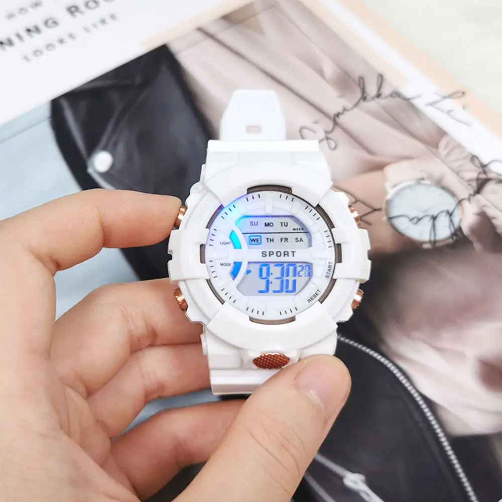Унисекс, повседневные спортивные часы для студентов, регулируемые наручные часы, светодиодные цифровые часы, женские и мужские электронные часы, часы для пар