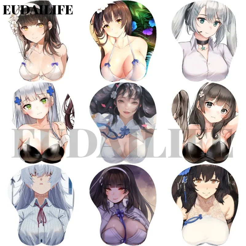 Girls Front Line HK416 Type 95 3D Mousepad Hand Wrist Rest Mouse Pad Silicone Oppai Breast Soft Mouse Mat Office Work Otaku Gift
