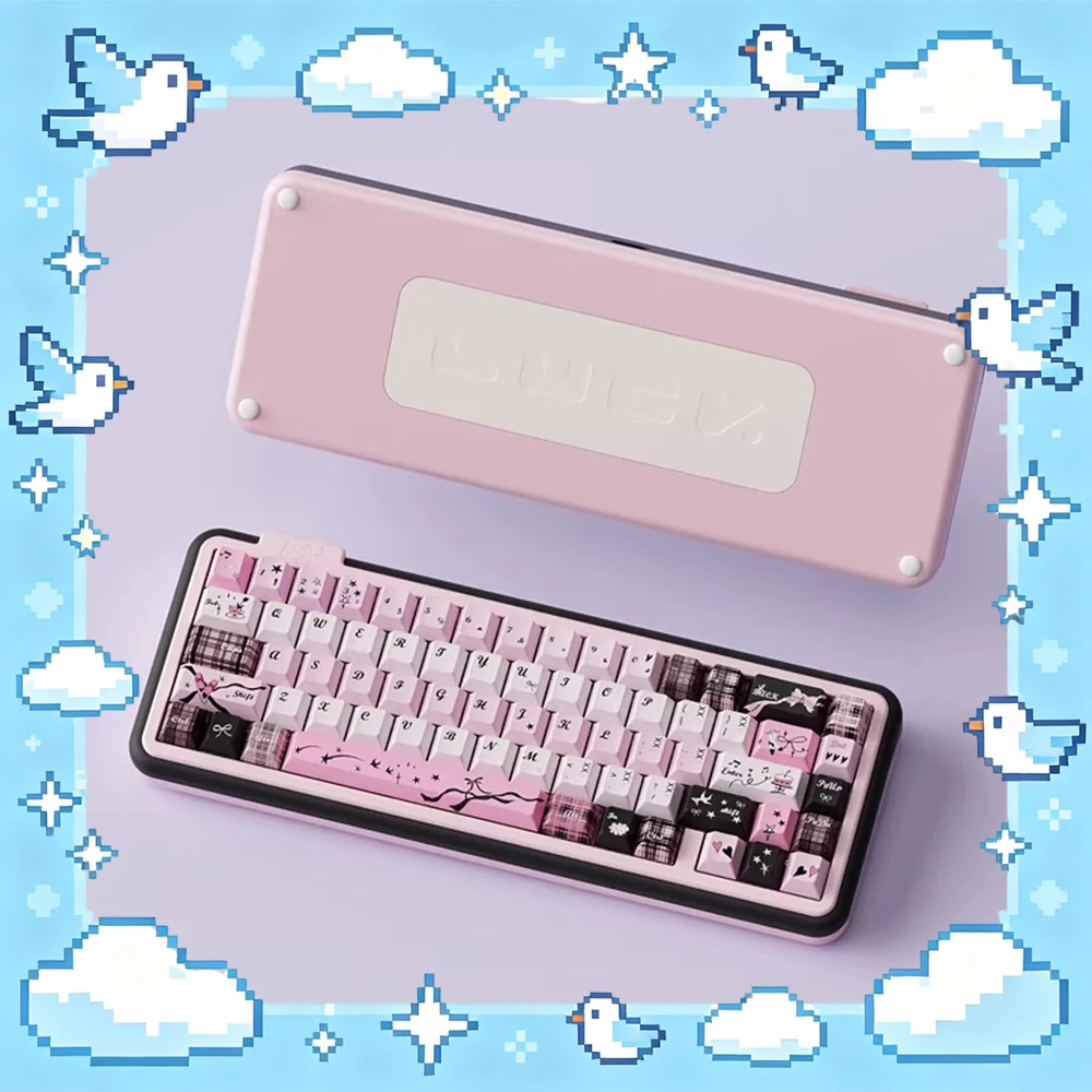 NEKEY Luck68 Three Mode Wireless Keyboard PBT Thermal Sublimation Customized Theme Keycap Gaming Keyboard For PC Accessory Gifts