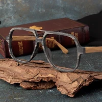 IEYECK, monturas de gafas Retro de madera para hombres, gafas graduadas de gran tamaño, montura de gafas de piloto, montura de gafas ópticas para miopía 6108