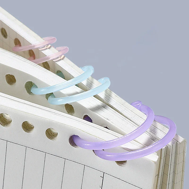32pcs/box Colorful Loose Leaf Rings Kawaii Coil Notebook Binder Hoops DIY Album Card Making Circle Rings Office Binding Supplies